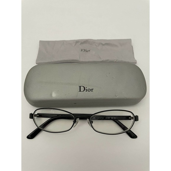 Christian Dior CD 3658 Black White Dotted Black Eye Glass Frame W Case 51 17 135 - Picture 1 of 11
